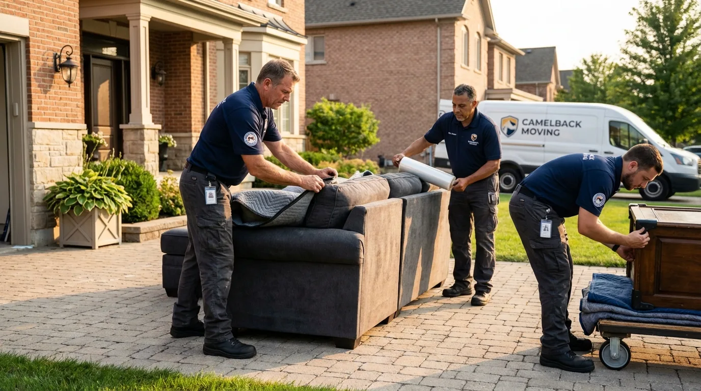 Large estate moving crew wrapping furniture in Mescalero, NM